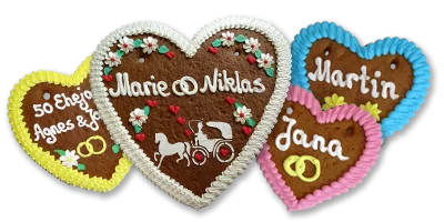 Lebkuchenherzen zur Hochzeit
