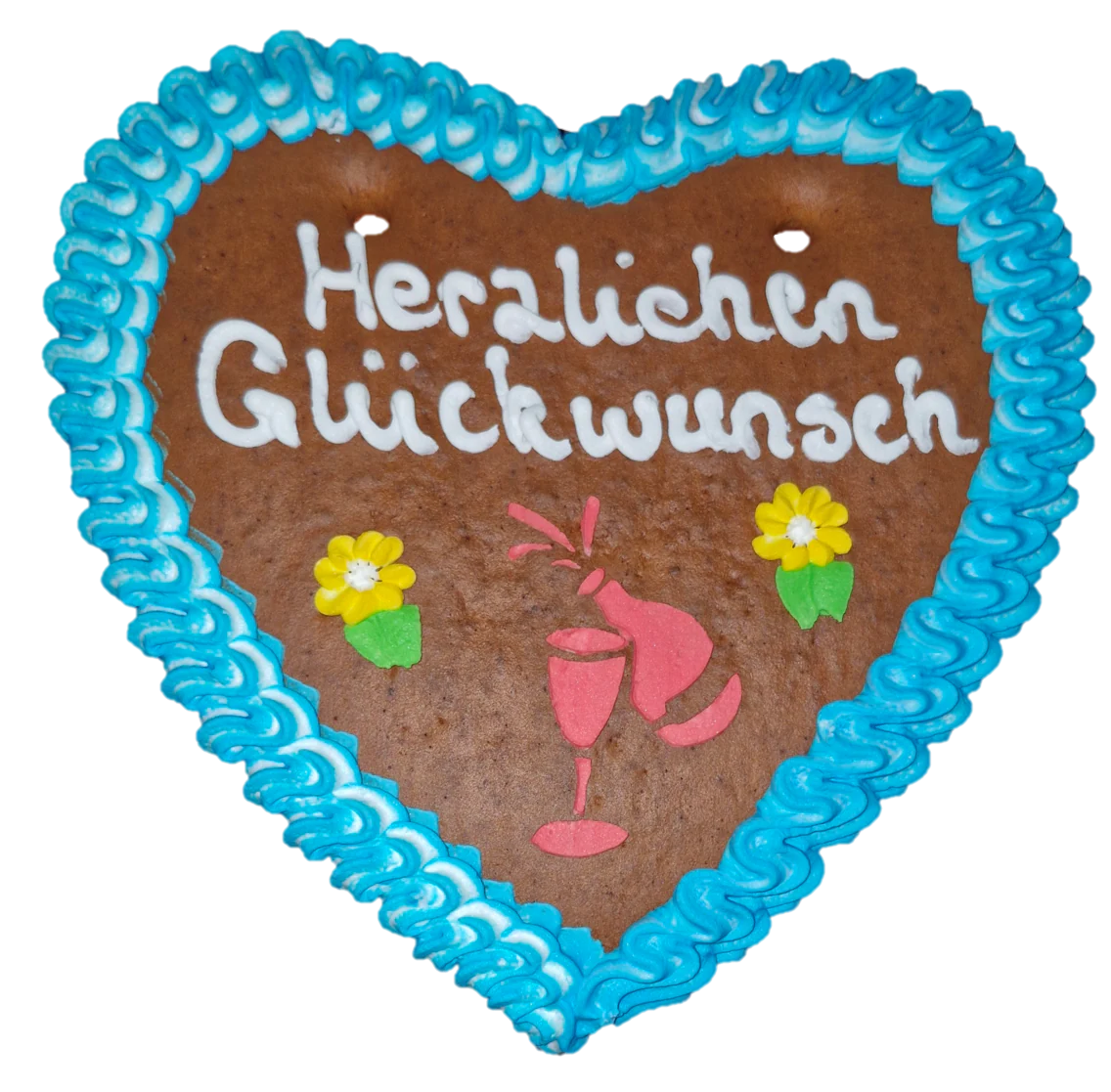 Lebkuchenherz M (24×22 cm) – Herzlichen Glückwunsch blau