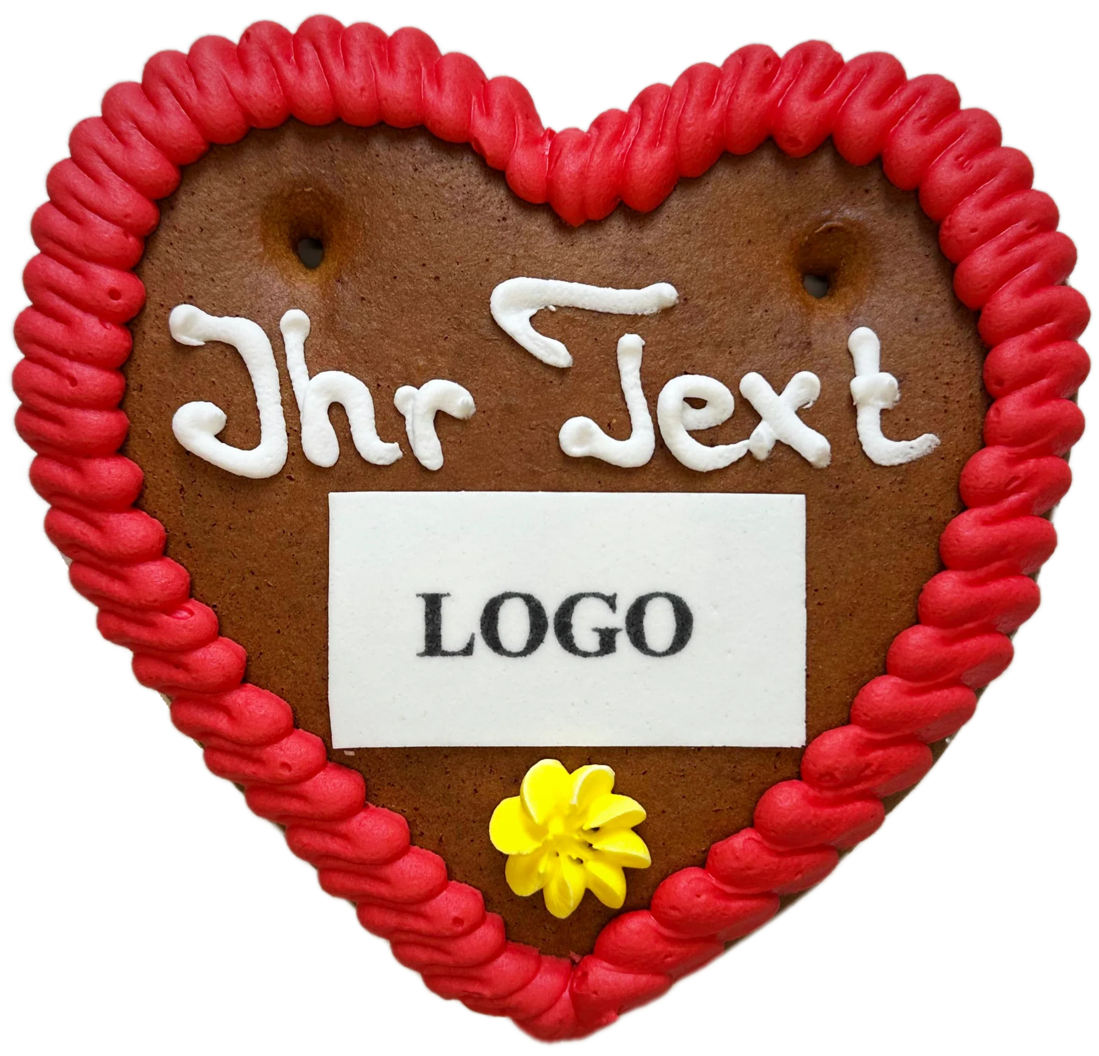 Lebkuchenherz mit Text & Logo