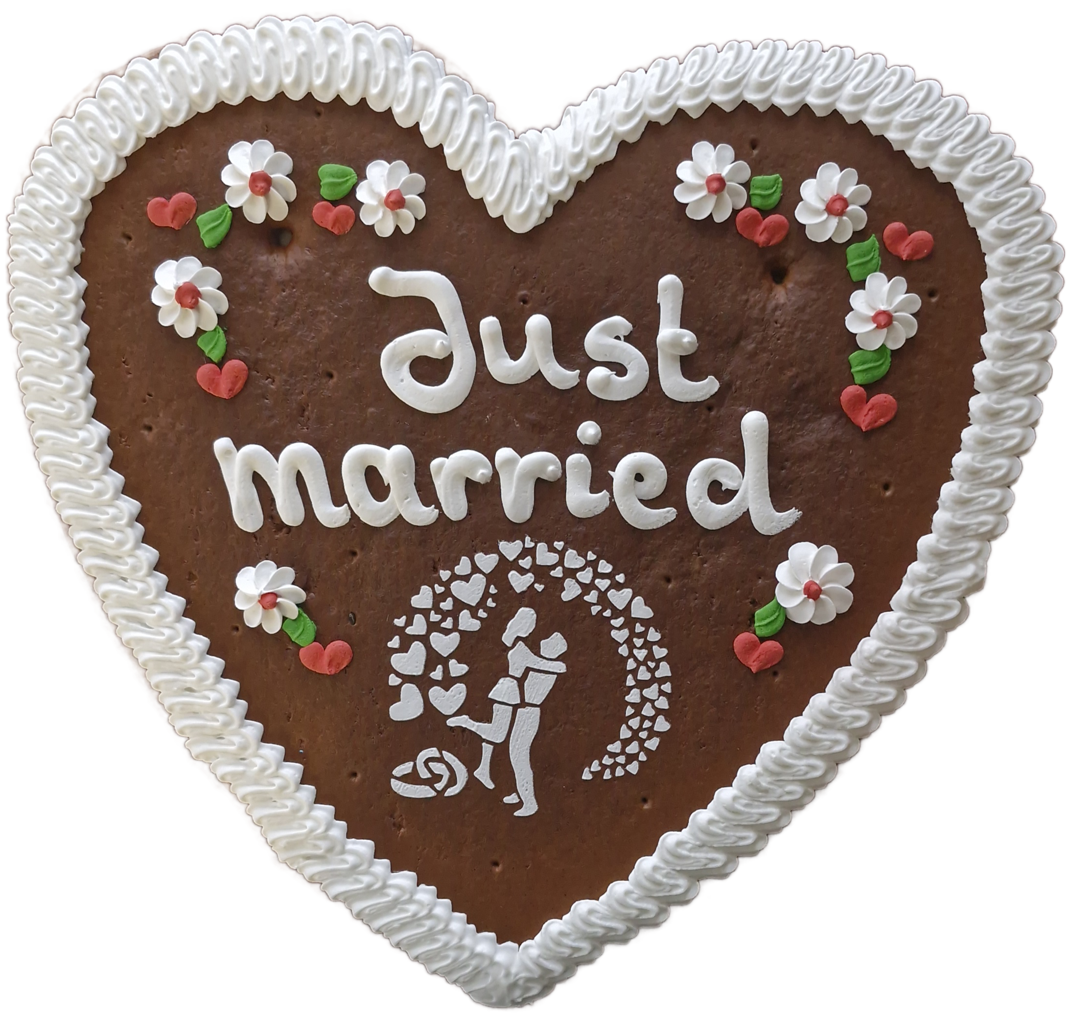 Lebkuchenherz XXL (46×43 cm) – Just married