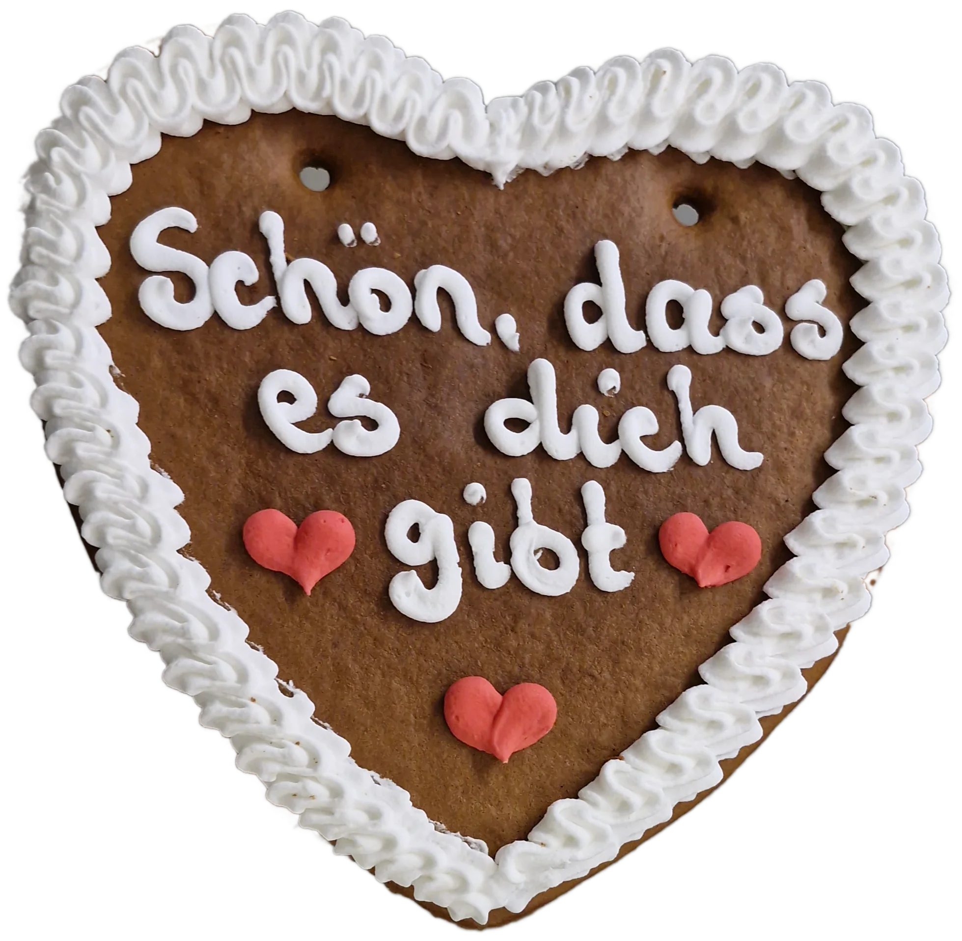 Lebkuchenherz M (24×22 cm) – Schön dass es Dich gibt weiß
