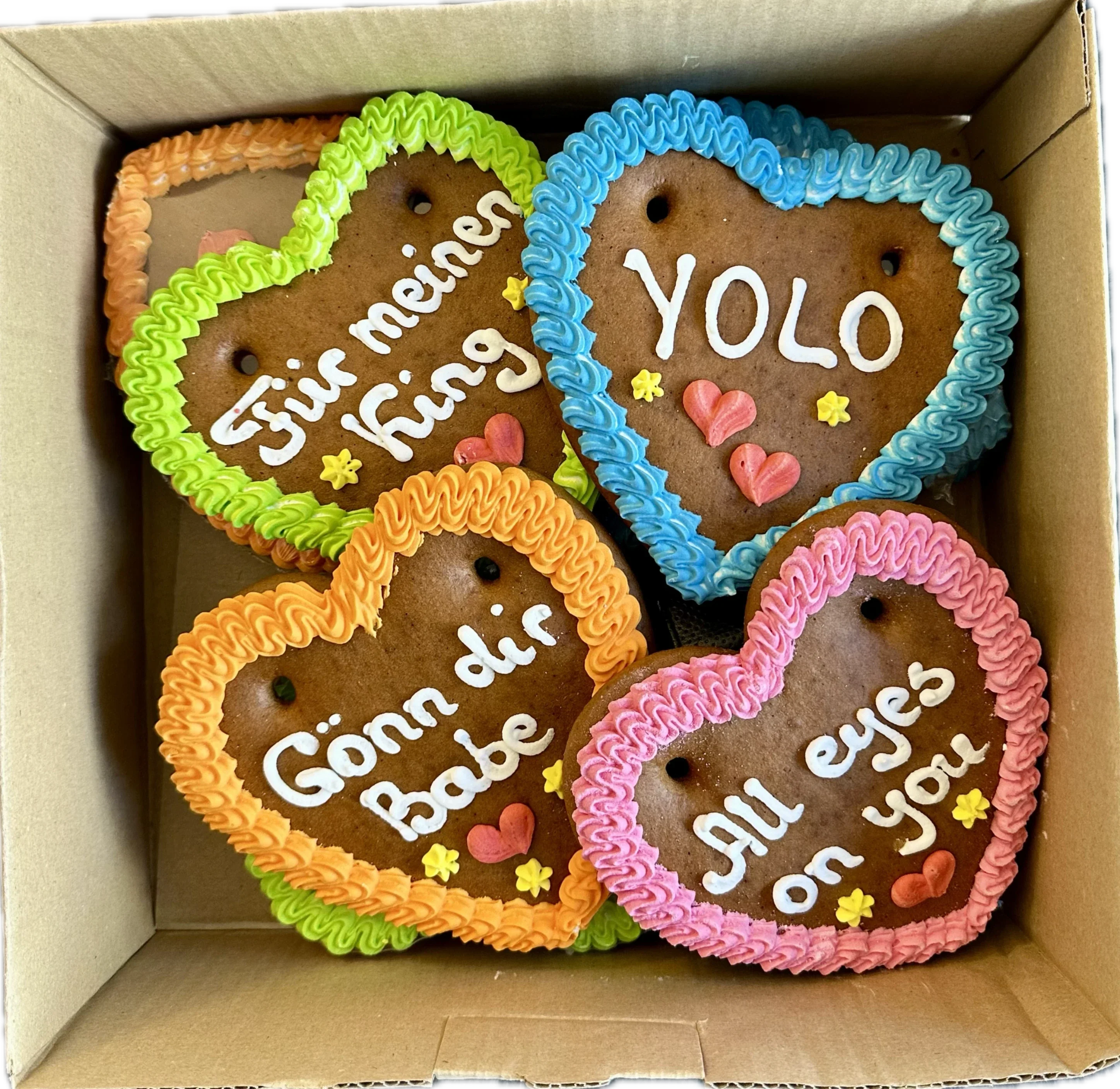 Lebkuchenherz Mischkarton junge Sprüche