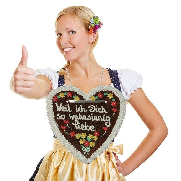 Lebkuchenherz XXL (46×43 cm) – Dem Brautpaar alles Liebe