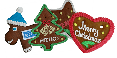 Lebkuchenherzen und Figuren Weihnachten